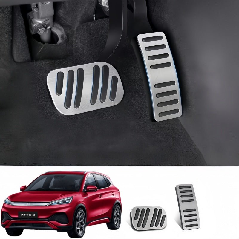 Brushed Aluminum Performance Pedal Covers for BYD ATTO 2/ATTO 3
