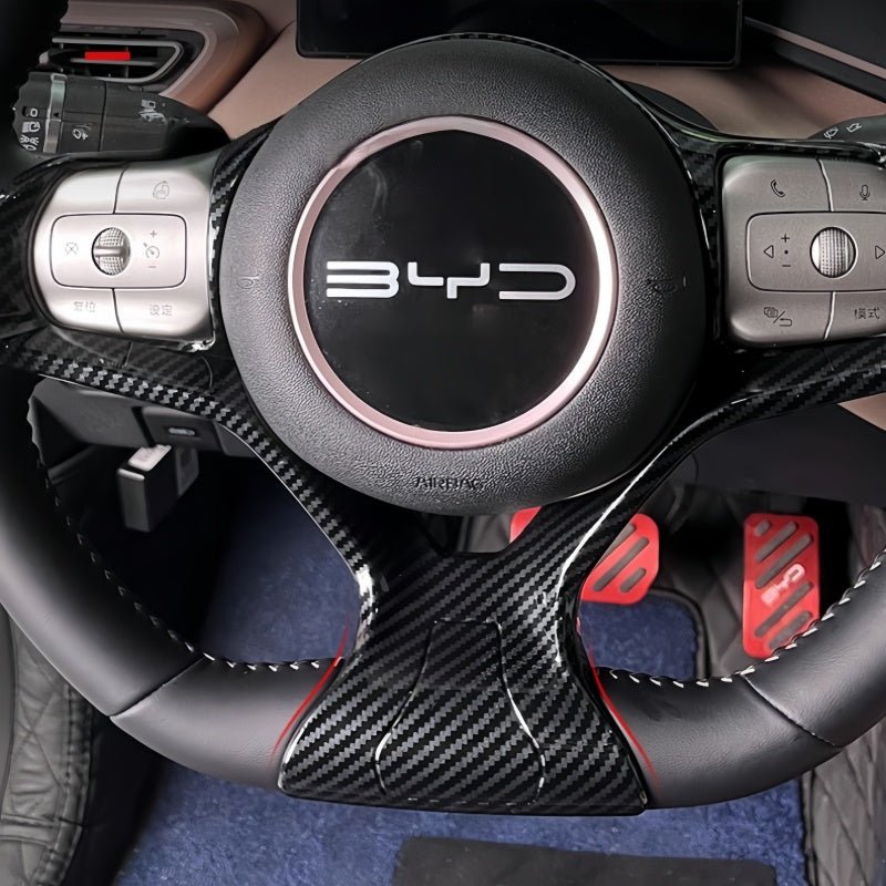 Carbon Fiber Texture Steering Wheel Cover for BYD ATTO 1 - Nice BYD