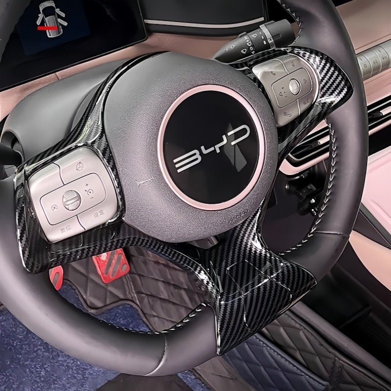Carbon Fiber Texture Steering Wheel Cover for BYD Dolphin Surf/Seagull - Nice BYD