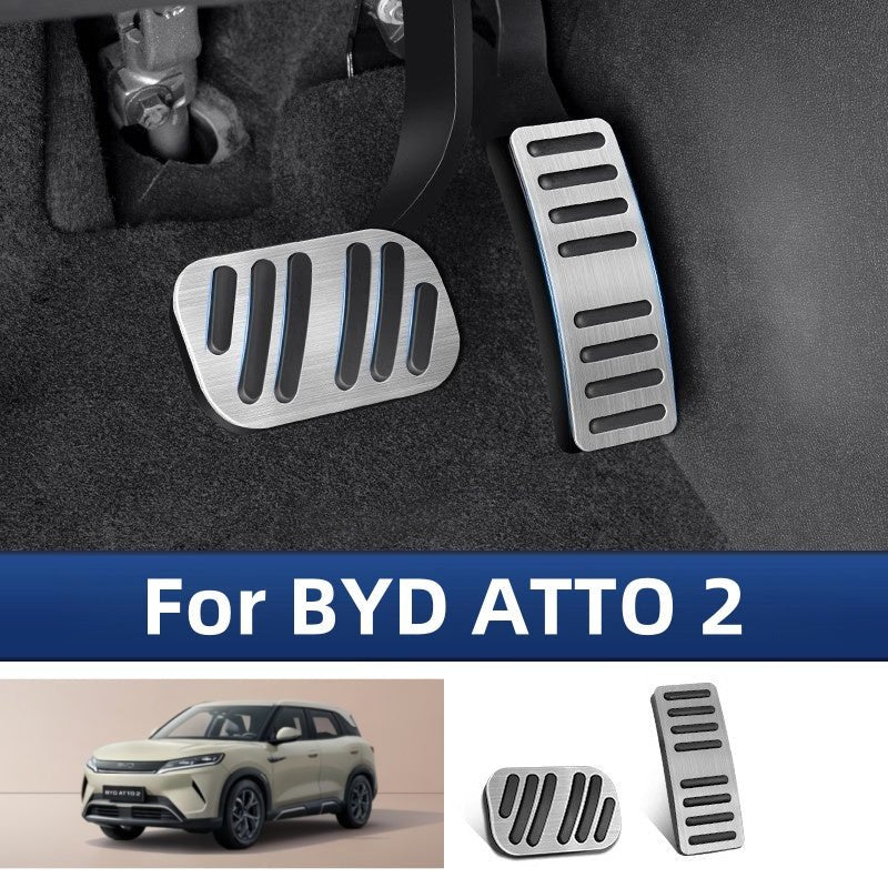 Brushed Aluminum Performance Pedal Covers for BYD ATTO 2/ATTO 3