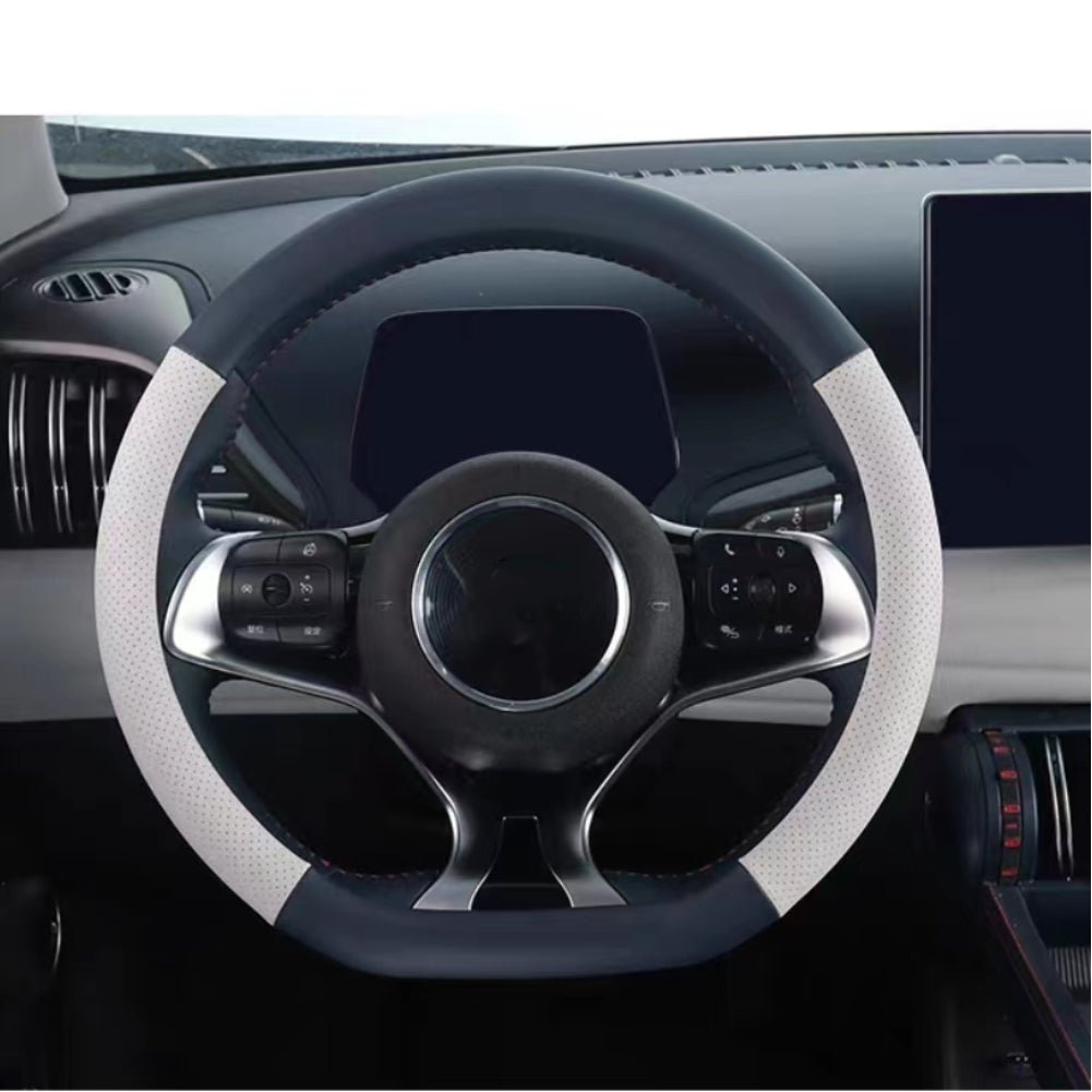 For BYD Atto 3 Microfiber Leather Sports D-shaped Car Steering Wheel Cover