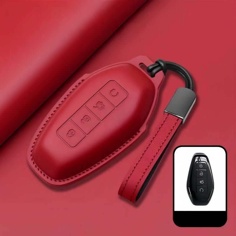 Full Wrap Leather Key Fob Case for Denza B5/B8