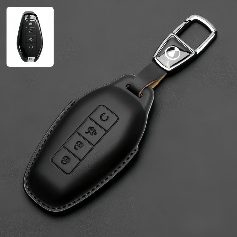 Full Wrap Leather Key Fob Case for Denza B5/B8