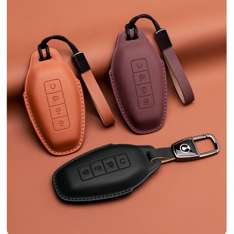 Full Wrap Leather Key Fob Case for Denza B5/B8