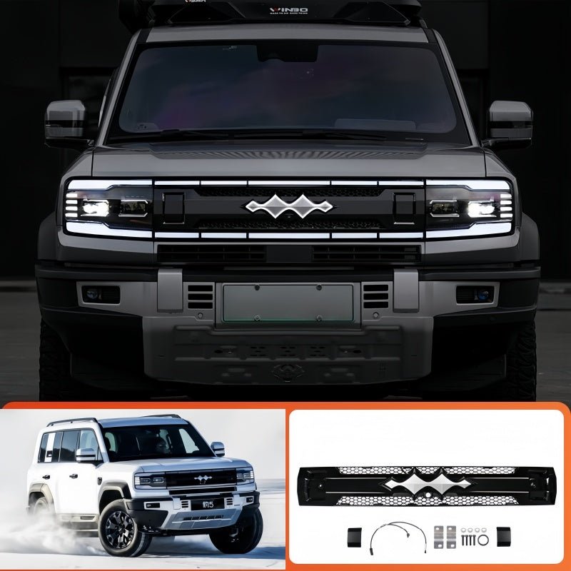 LED Light-Up Front Grille with Emblem for BYD Leopard 5 & Denza B5