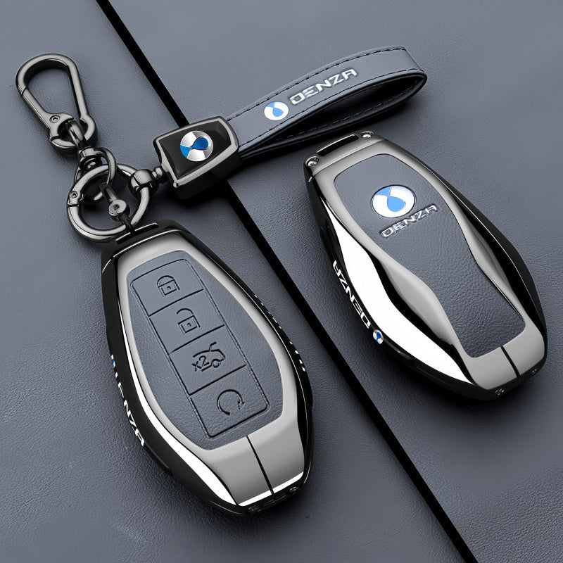 Luxury Zinc Alloy Leather Key Fob Cover for Denza B5 B8