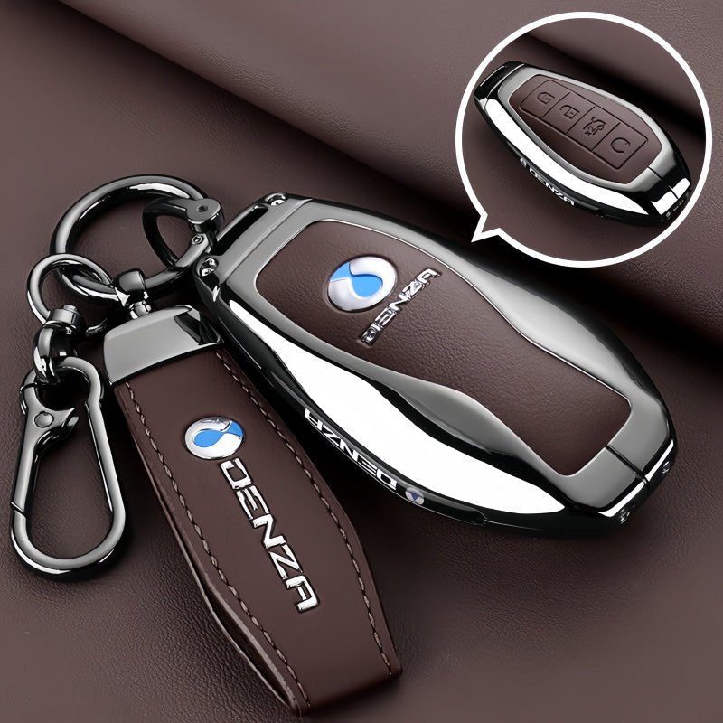 Luxury Zinc Alloy Leather Key Fob Cover for Denza B5 B8