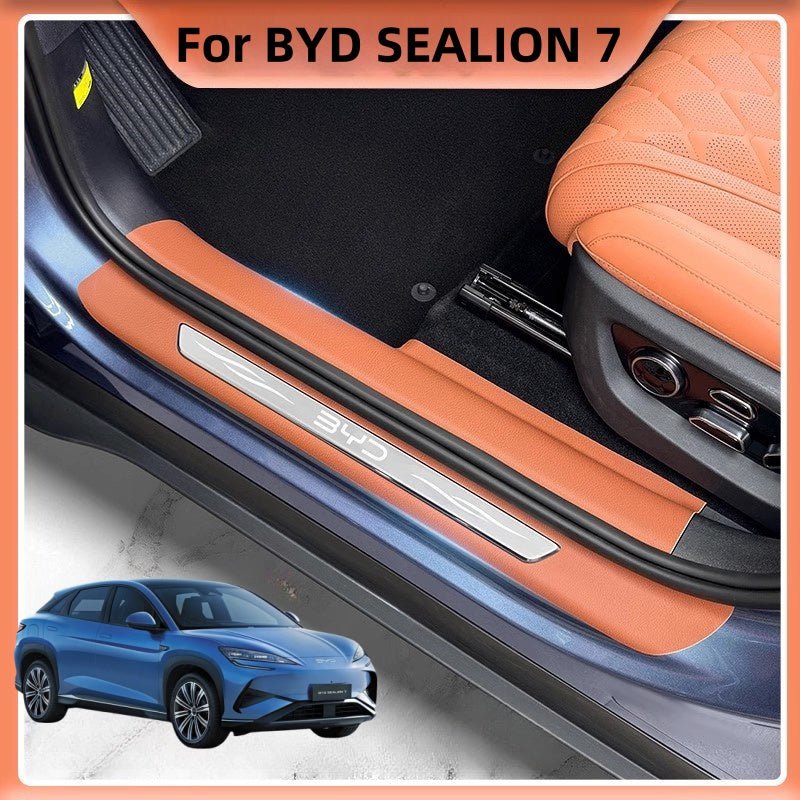 For BYD Sealion 7 Leather Door Sill Protector