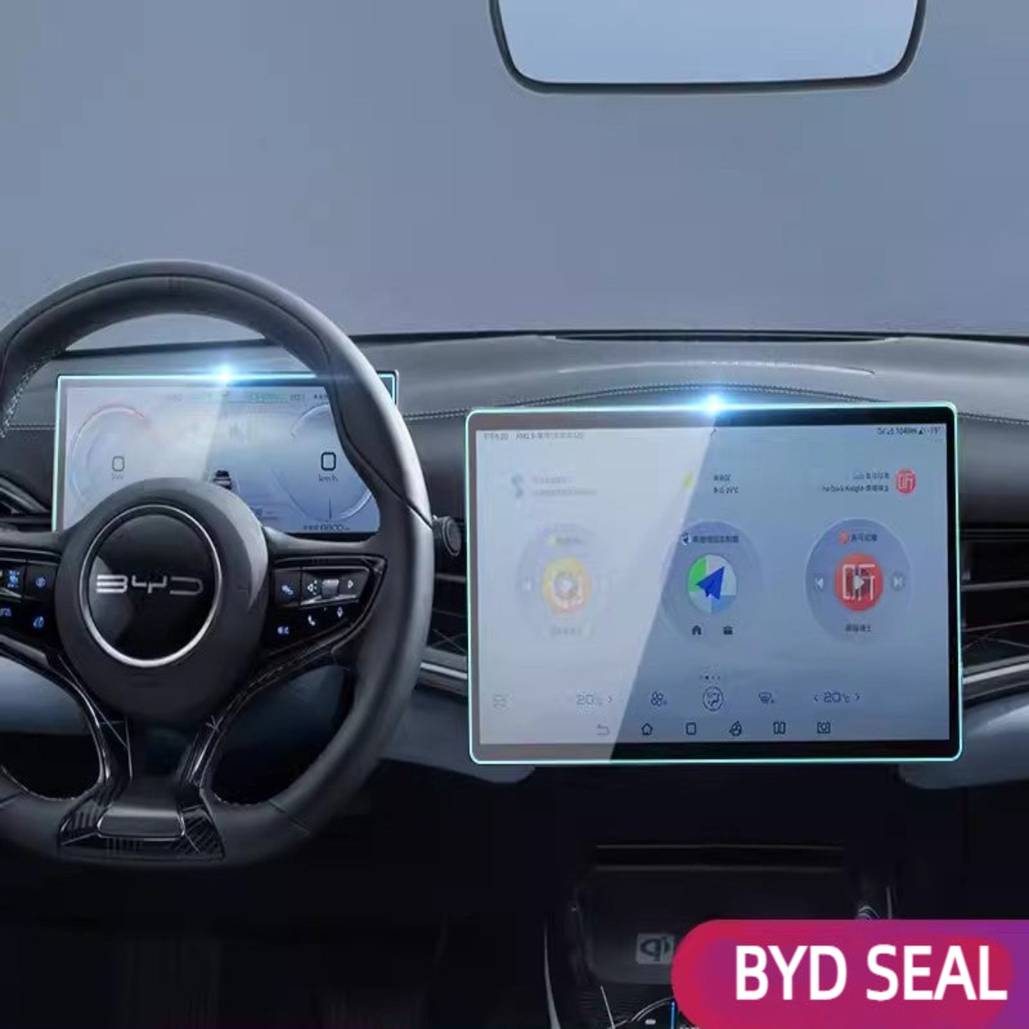 For BYD Navigation Screen Dashboard Screen Tempered Glass Film （4 Pcs)