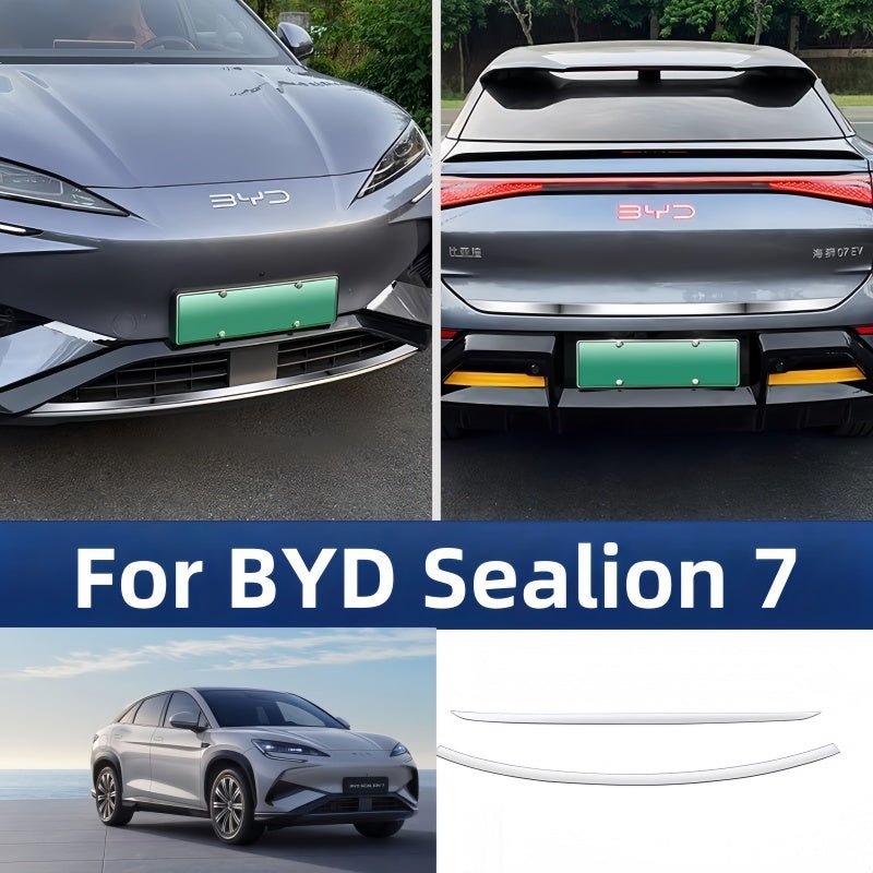 Front & Rear Stainless Steel Decorative Trim Strips for BYD Sealion 7