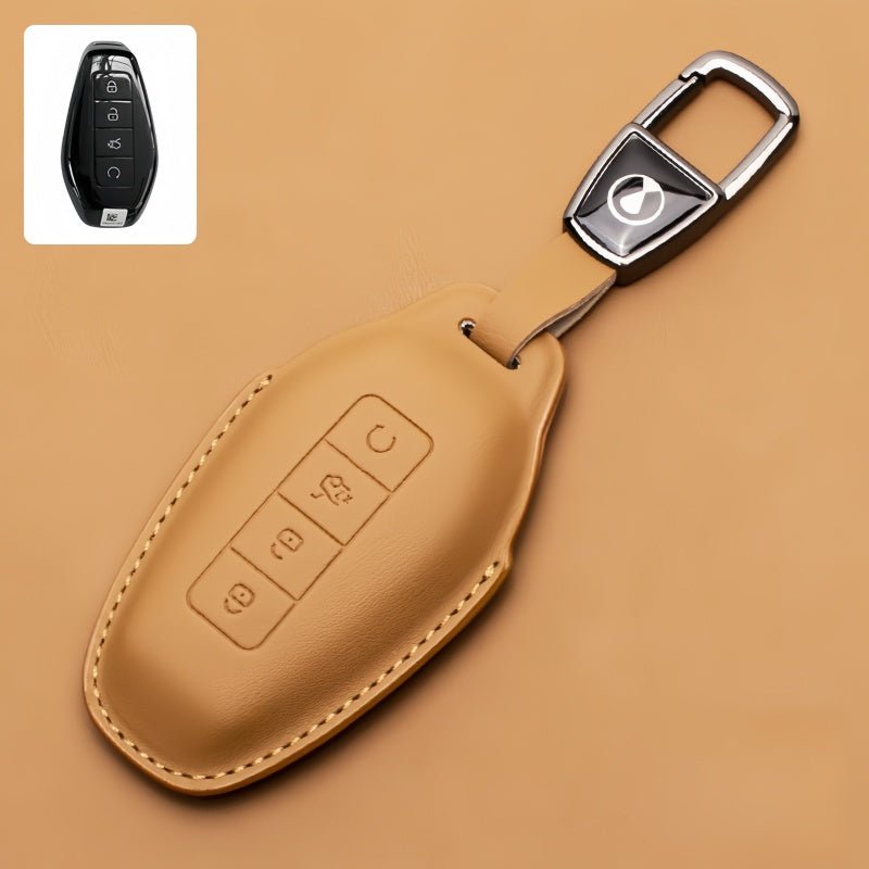 Full Wrap Leather Key Fob Case for Denza B5/B8