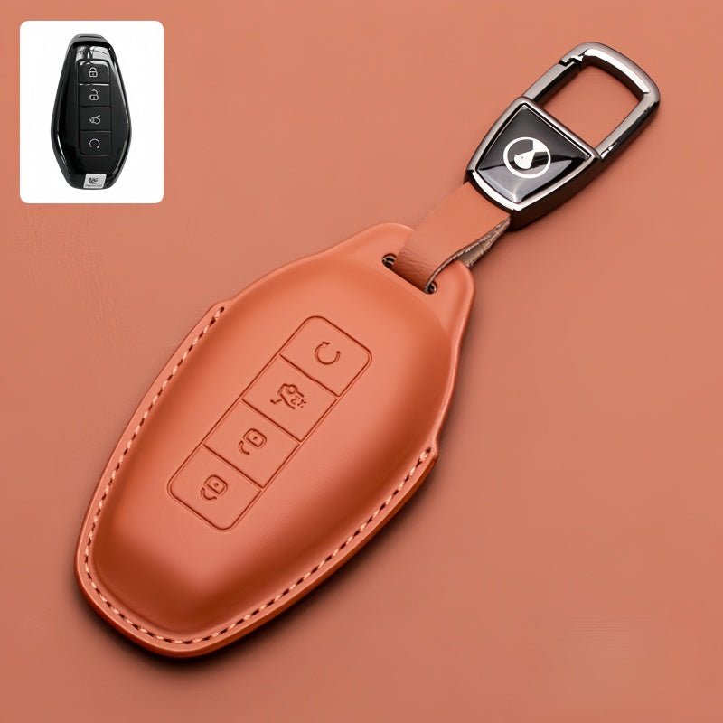 Full Wrap Leather Key Fob Case for Denza B5/B8