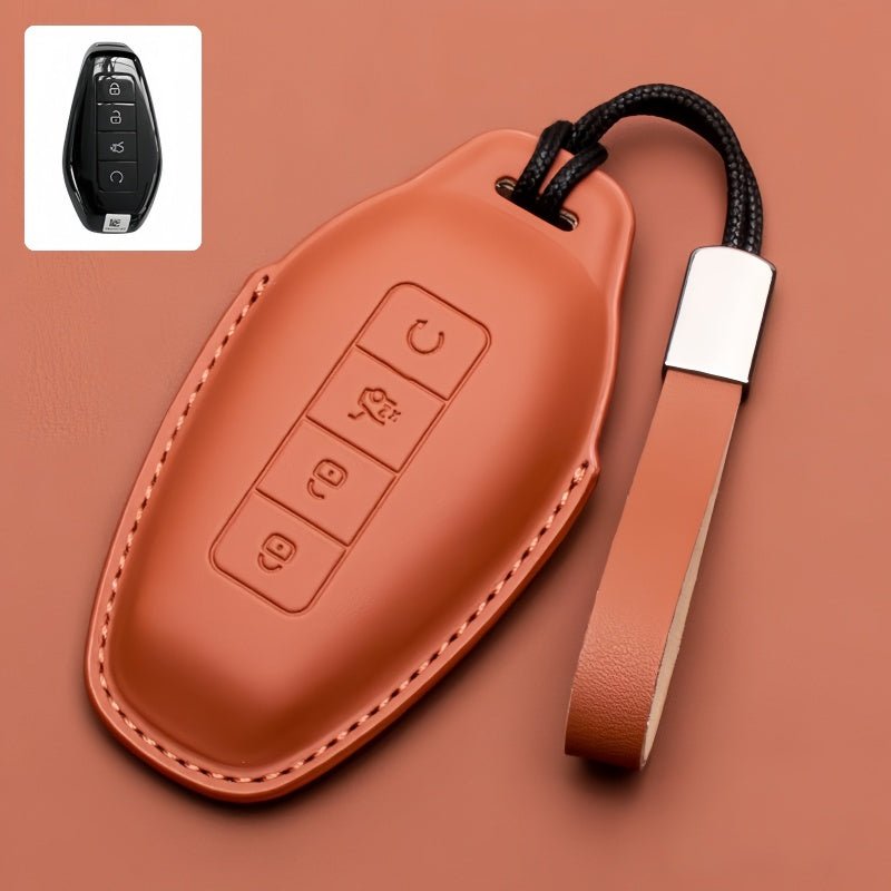 Full Wrap Leather Key Fob Case for Denza B5/B8