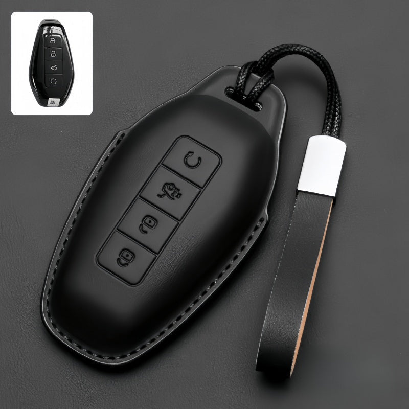 Full Wrap Leather Key Fob Case for Denza B5/B8