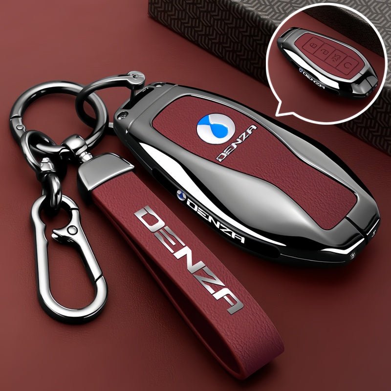 Luxury Zinc Alloy Leather Key Fob Cover for Denza B5 B8