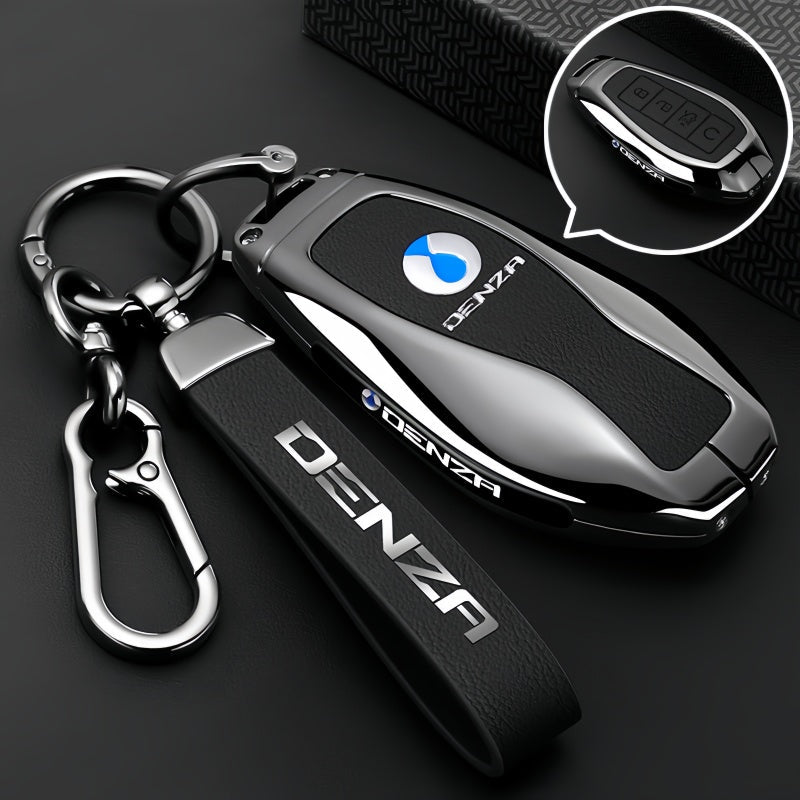 Luxury Zinc Alloy Leather Key Fob Cover for Denza B5 B8
